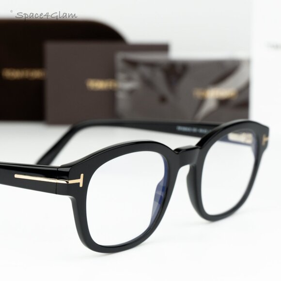 Tom Ford Women Eyeglasses Black Blue Light Block Square FT5808 001 BRAND NEW - Picture 4 of 10